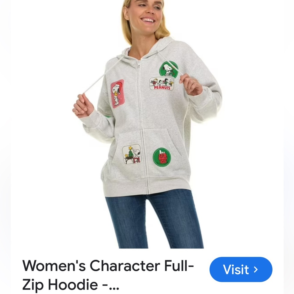 Women’s peanut  size large measures 24!pit sweatshirt holiday new with tags